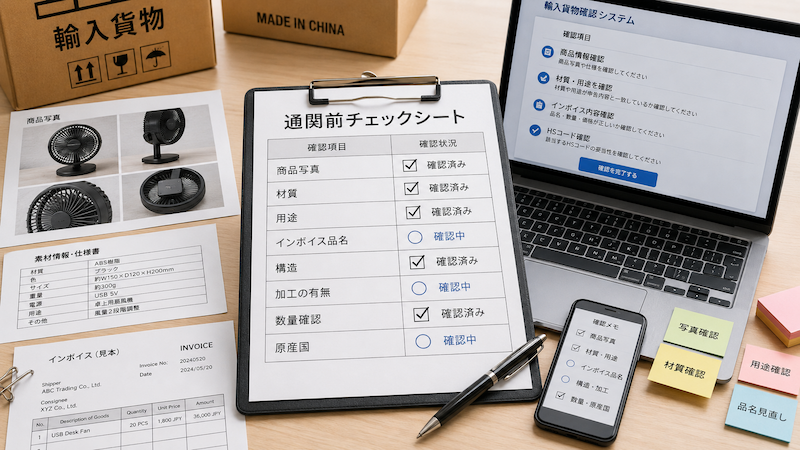 中国輸入 HSコード確認チェックシート