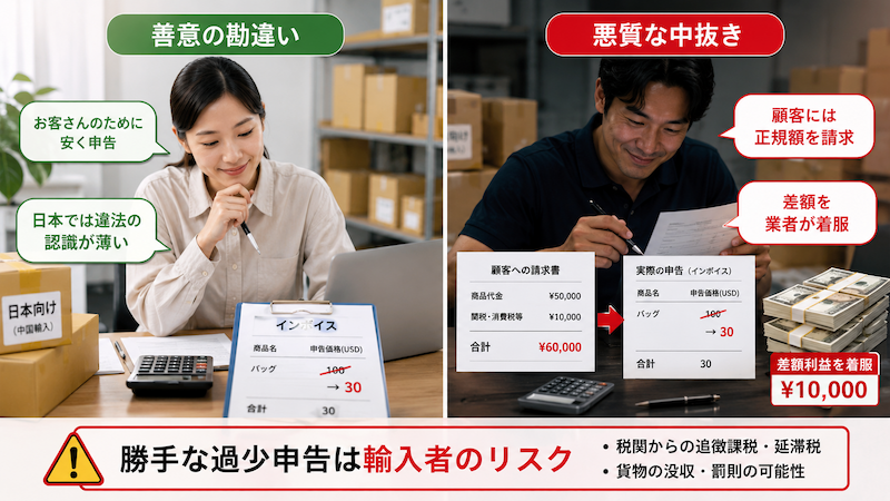 中国輸入代行業者による過少申告の背景