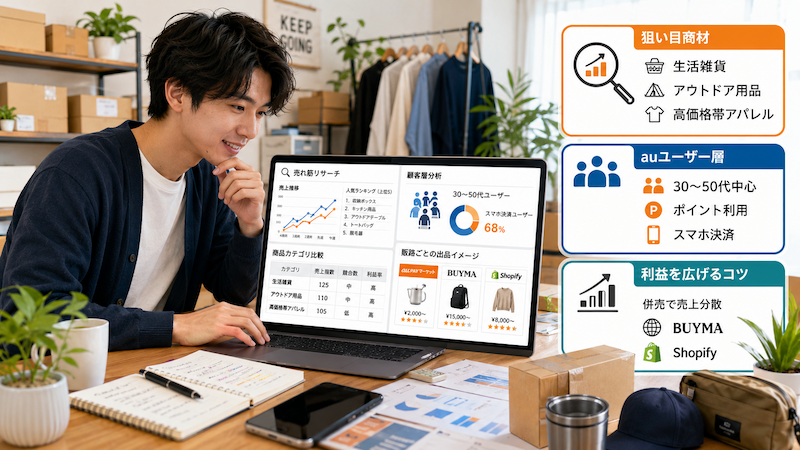 au PAYマーケット無在庫転売の商品リサーチ