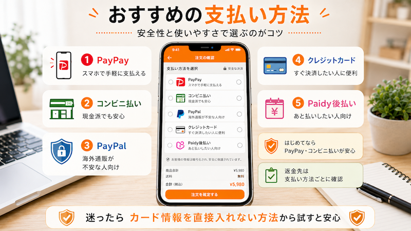 Temuの安全な支払い方法