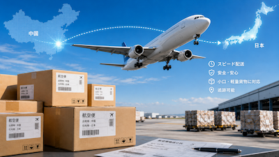 最短3日で届く航空便輸送