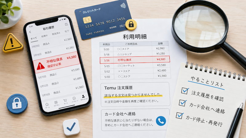 Temuの不正利用時に確認する利用明細と対処法