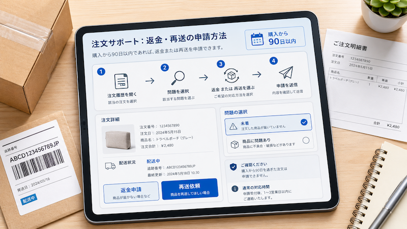 Temuで返金・再送を申請する手順