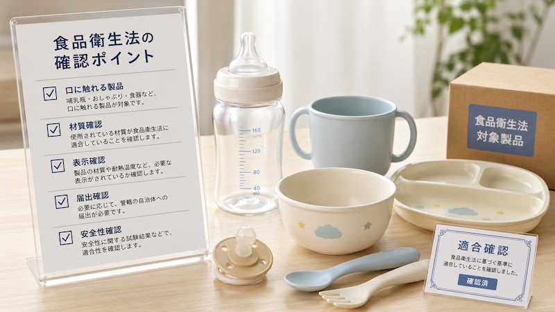 おしゃぶり哺乳瓶の食品衛生法