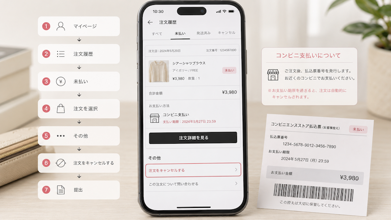 SHEINで注文商品の一部だけをキャンセルする手順