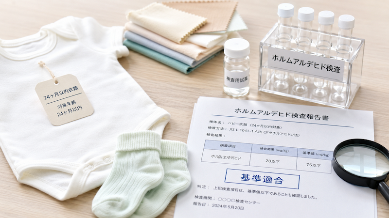 ベビー服のホルムアルデヒド検査